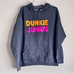 Fun Fruit of the Loom Gray Dunkie Junkie logo unisex hoodie XL